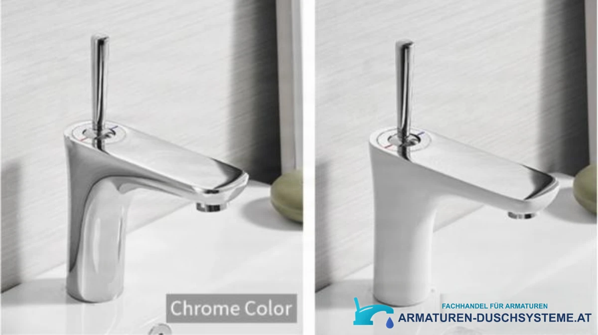 Elegante Badarmatur BKK1306 in Varianten: Chrom und Weiß mit Chrom