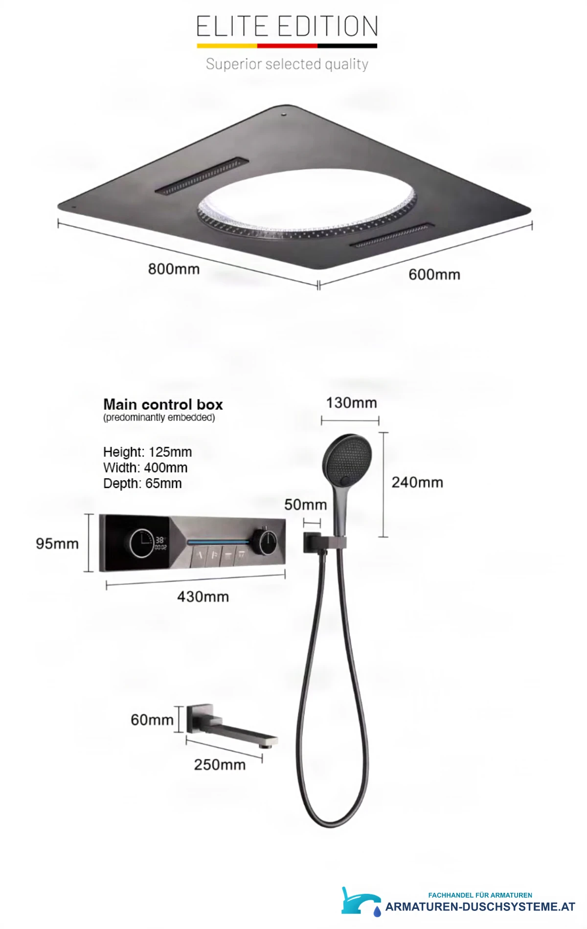 Technische Zeichnung BCS1699 ELITE EDITION BSC1699 mit Deckenpaneel 800 × 600 mm