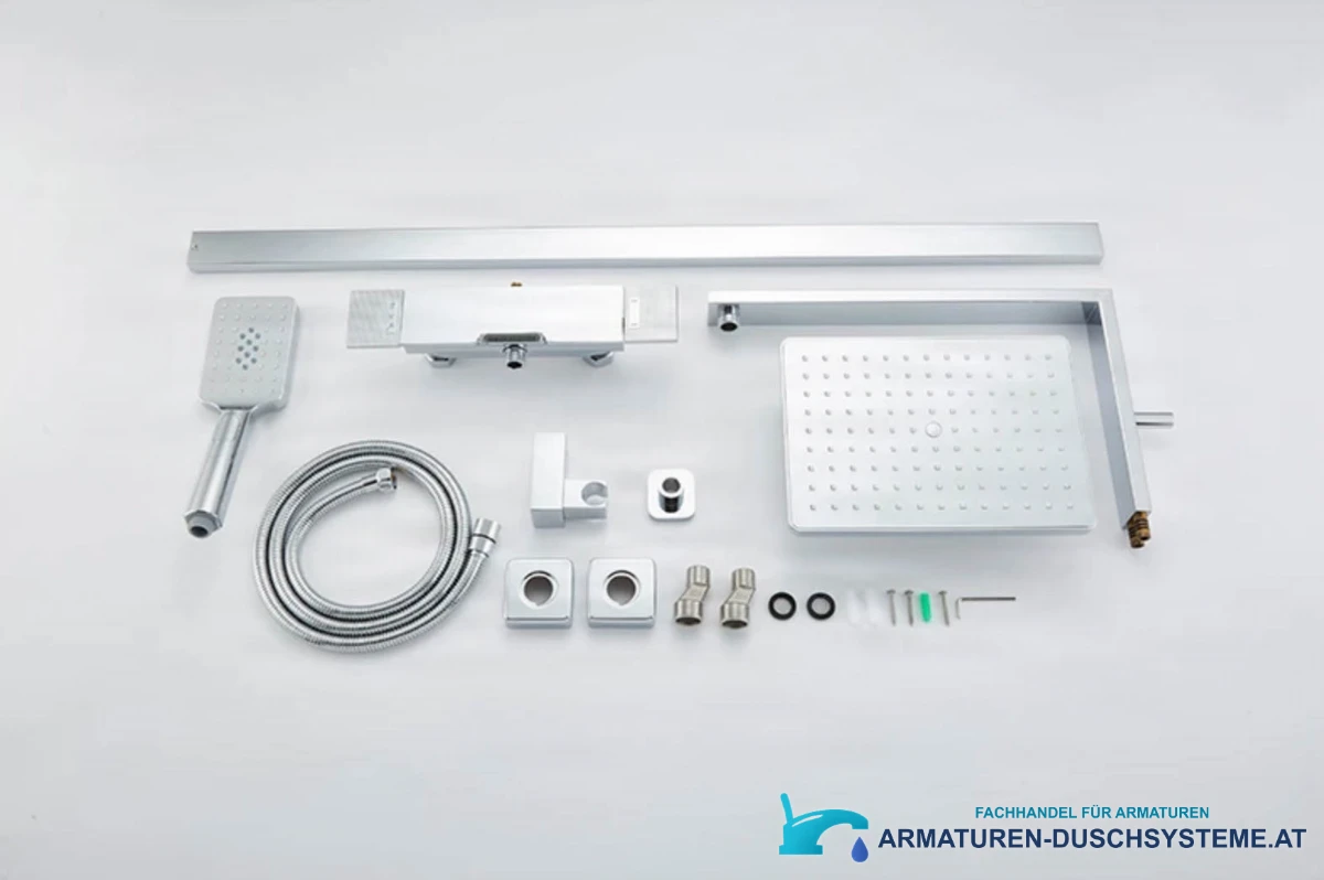 Aufputz-Duschsystem ELITE EDITION BSE1419 — Komplettset mit Kopf- und Handbrause