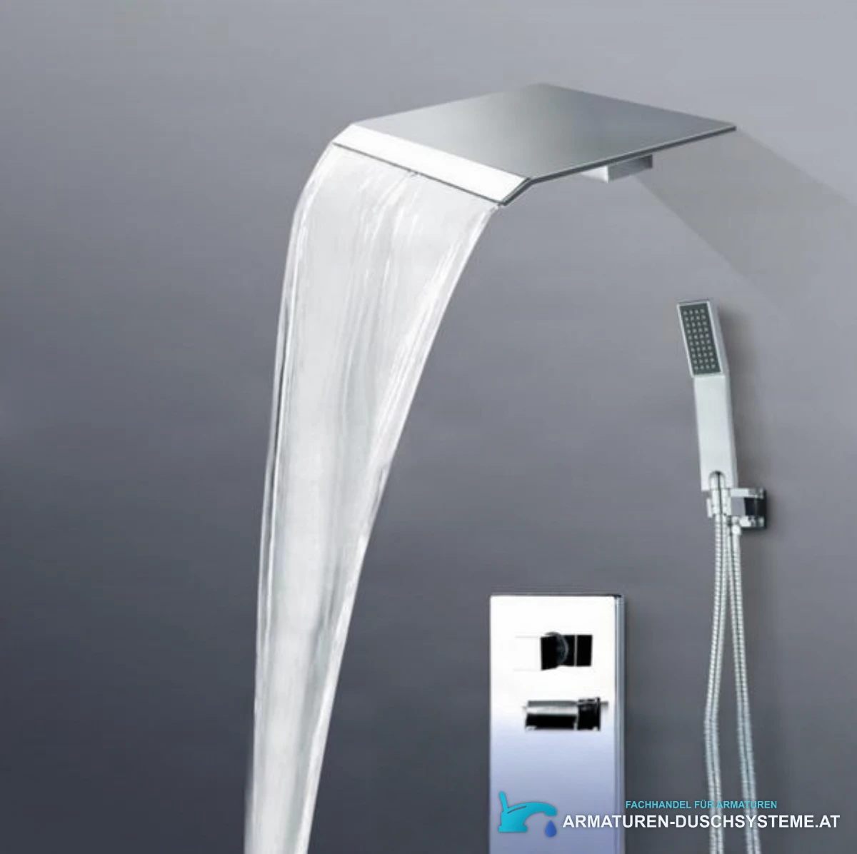 Unterputz-Duschsystem mit Wasserfallfunktion PT69359 in poliertem Chrom