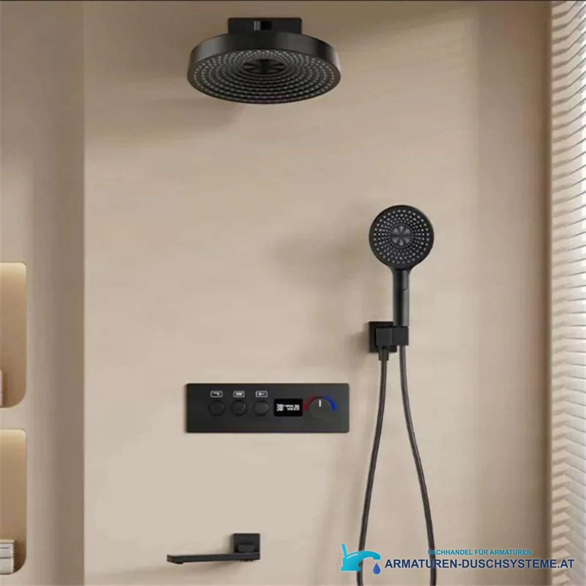 ELITE EDITION Thermostat-Duschset BCS1698 — mattschwarze Ausführung