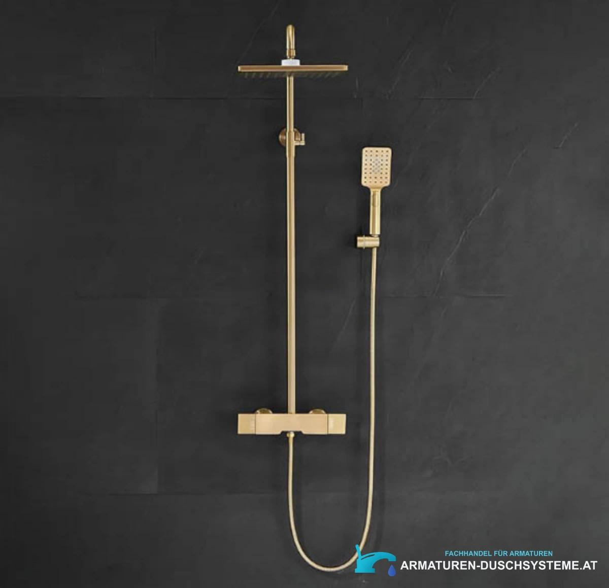 Luxuriöses Aufputz-Duschsystem ELITE EDITION BSE1419 in gebürstetem Gold