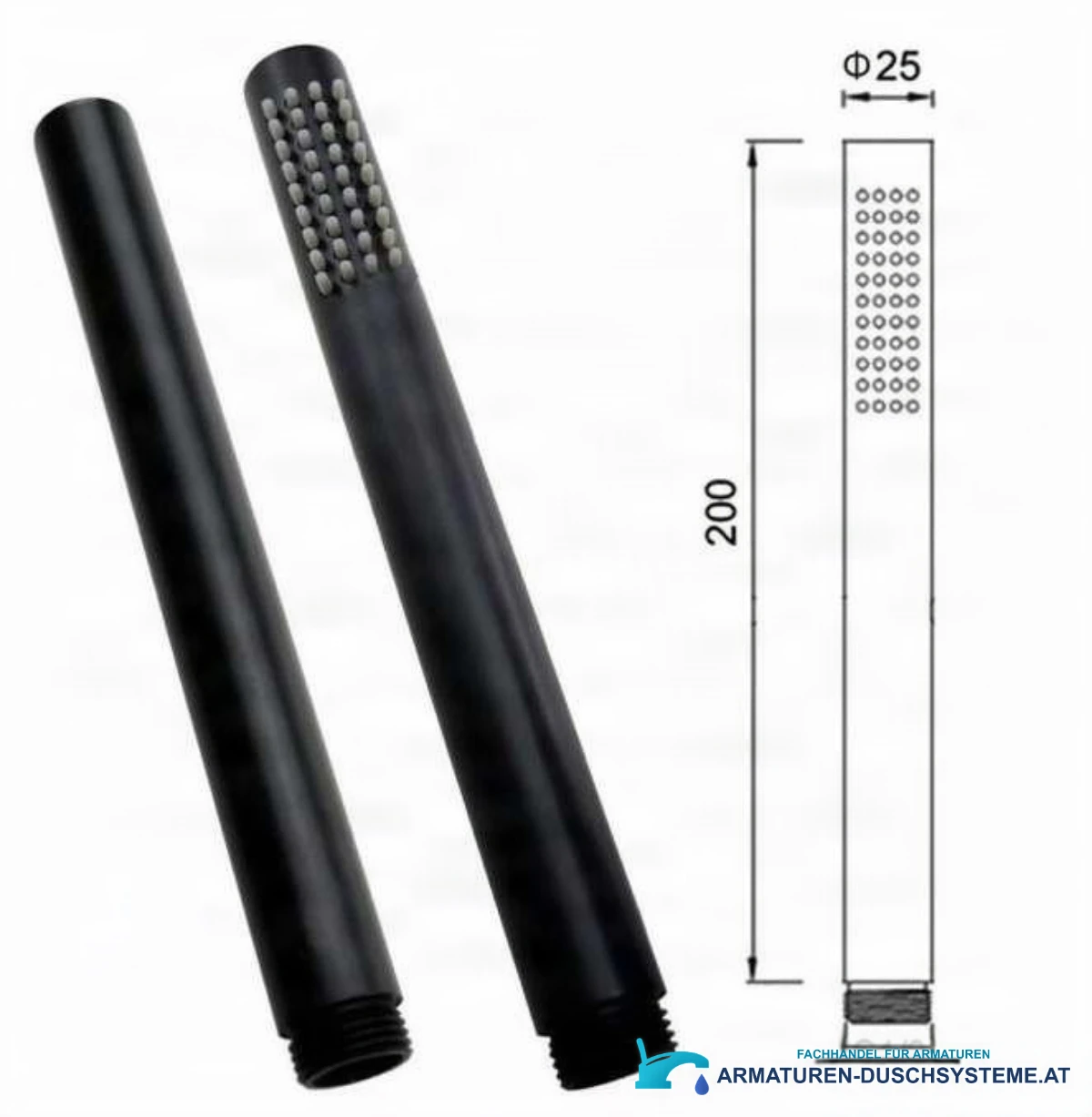 Unterputz-Wannenarmatur CP1551black mit schlanker Handbrause in Mattschwarz