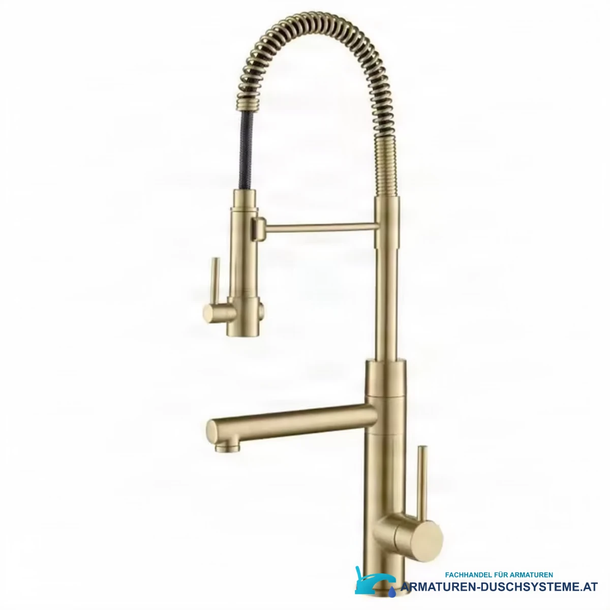 ELITE EDITION KFD1693 Einhebel-Küchenarmatur aus 304 Edelstahl in Gold gebürstet