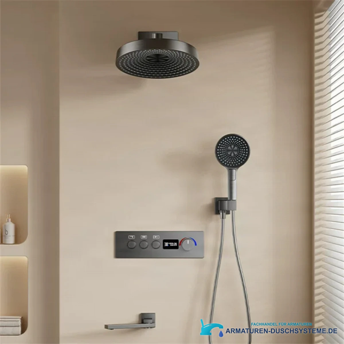 ELITE EDITION Thermostat-Duschsystem BCS1698 in gebürstetem Gunmetal