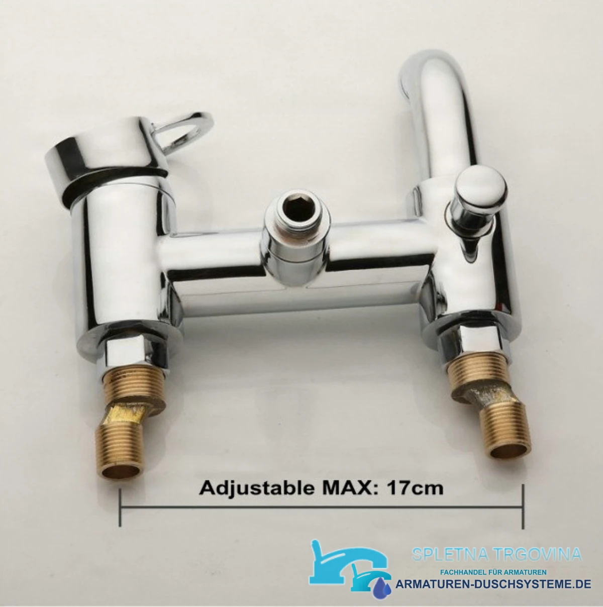 Anschlüsse der Wand-Badewannenarmatur EYN SK2264 mit maximal 17 cm Einstellbereich