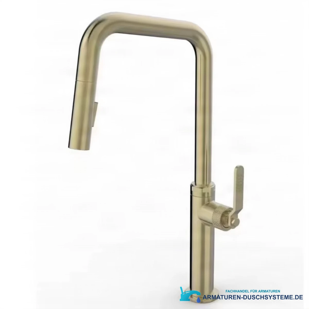 Moderne 304-Edelstahl-Küchenarmatur ELITE EDITION KF1692 mit Ausziehbrause in Gold gebürstet