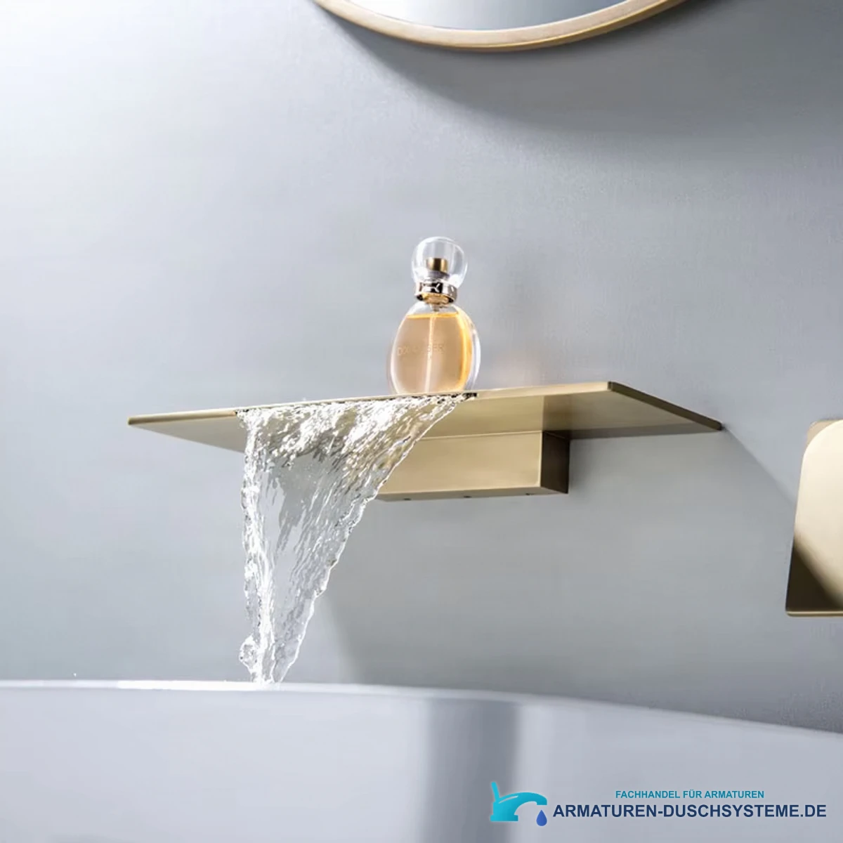 Wand-Wasserfall-Mischarmatur BSW1722 in gebürstetem Gold