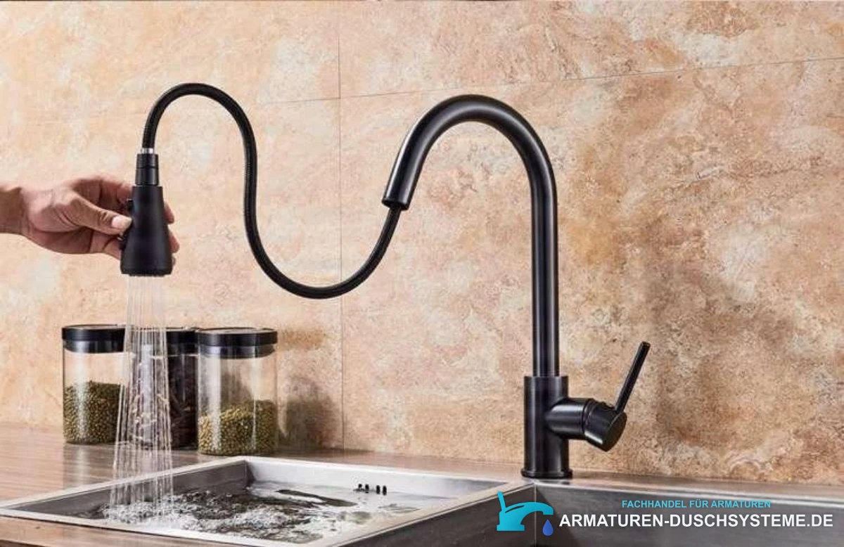 Ausziehbare Küchenarmatur BI1410 mit flexiblem Schlauch und Handbrause