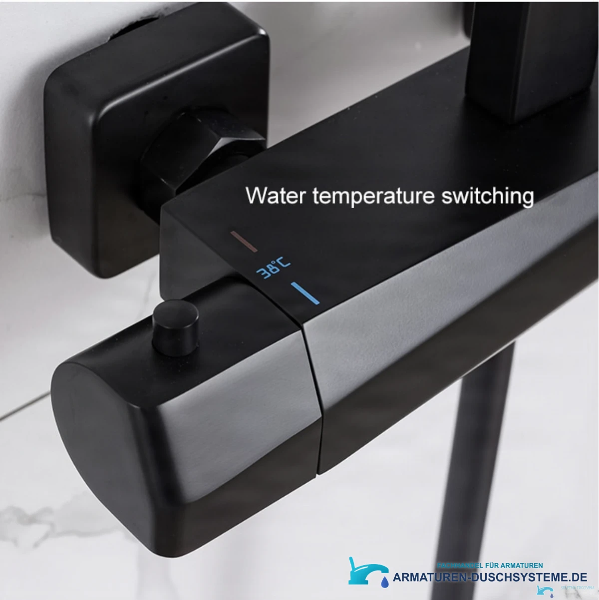 Luxuriöses Aufputz-Thermostat-Duschsystem EYN TB1751 in Mattschwarz