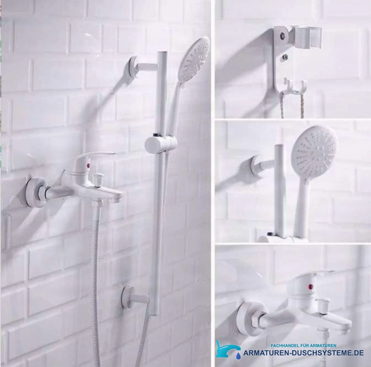 Badewannenarmatur mit Handbrause BKP1457 – Wandhalter und Einhebelmischer