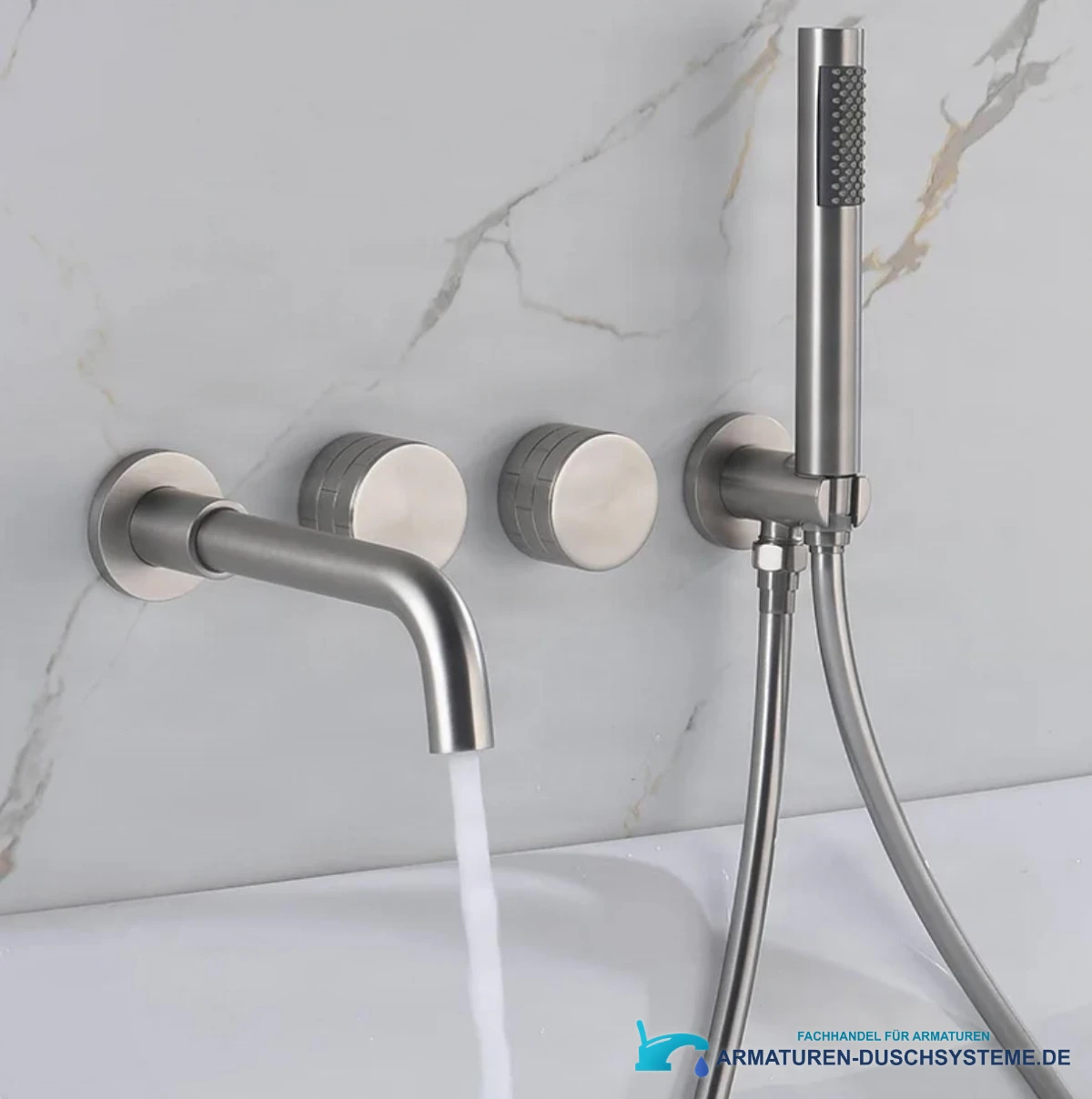 Luxuriöse Unterputz-Badewannenarmatur BBTC1658 in gebürstetem Nickel