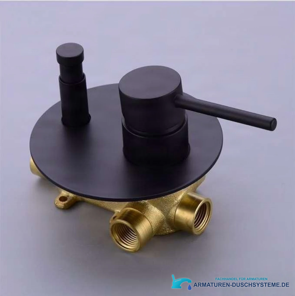 Unterputz-Wannenarmatur CP1551black mit runder Blende, Bedienhebel und Umsteller