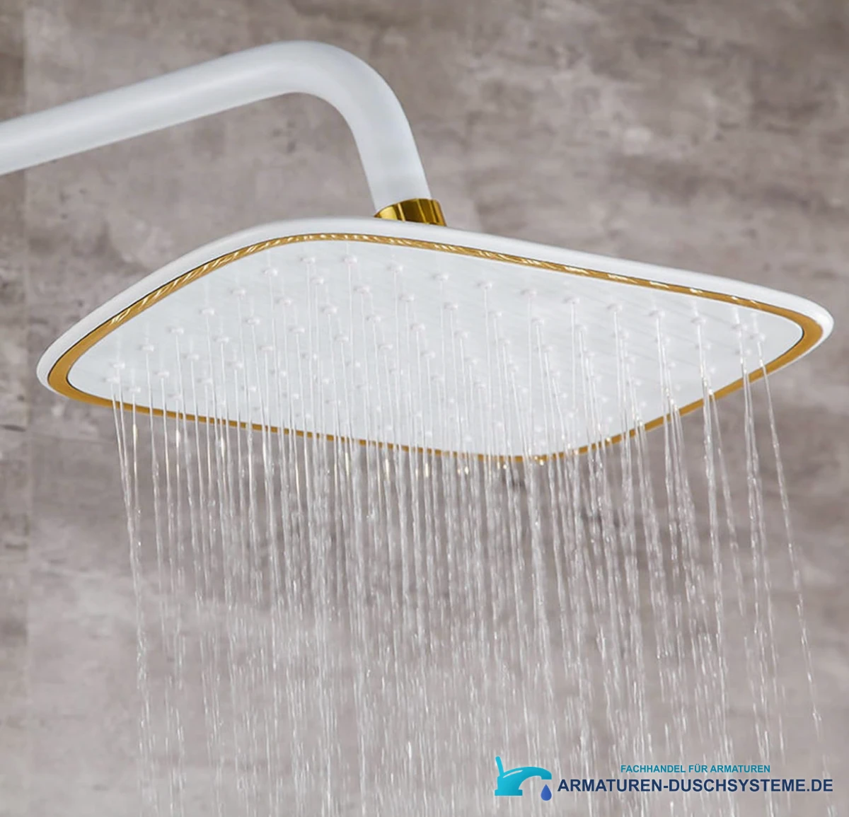Detail der Regendusche des wandmontierten Duschsystems EYN BSE1250