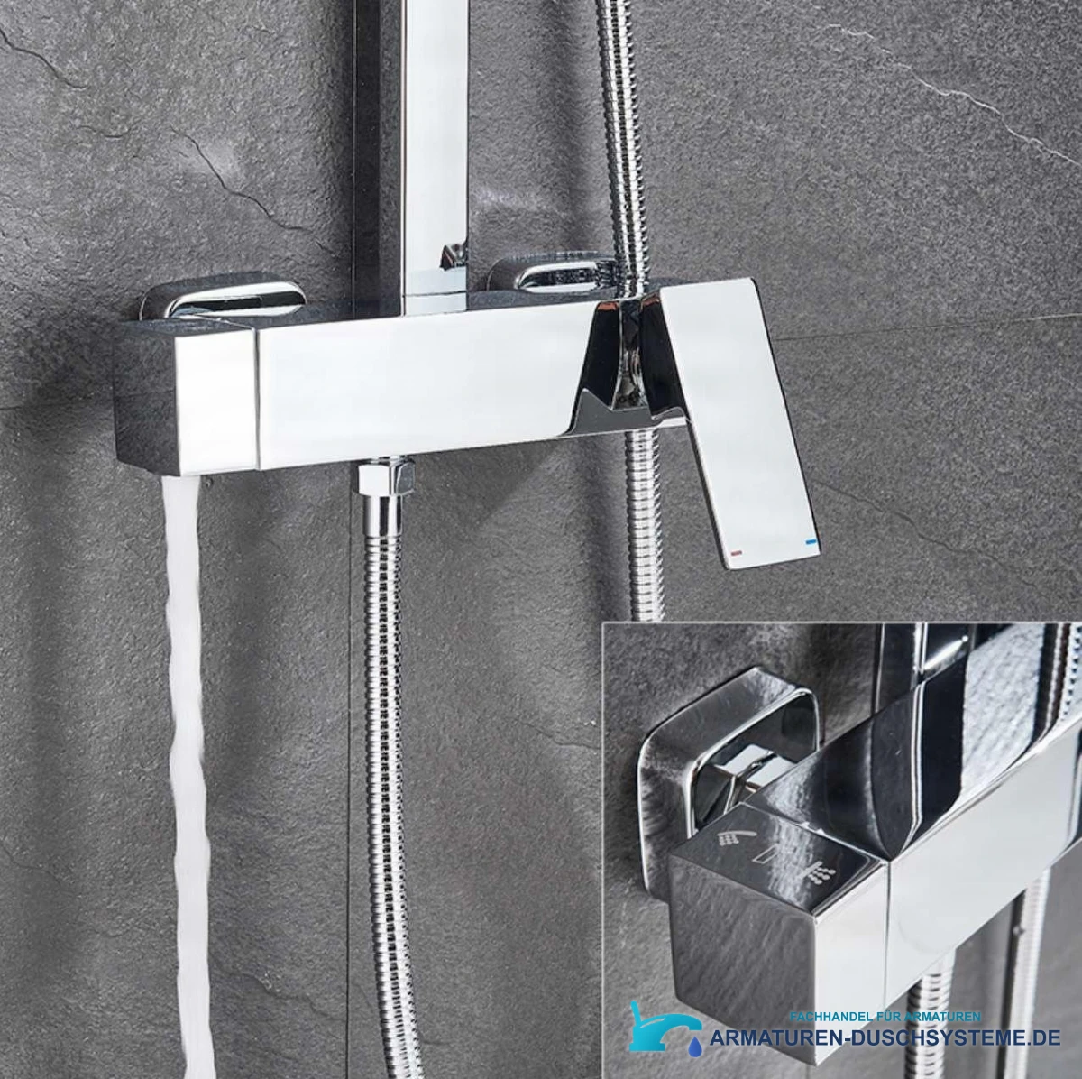 Detail Mischarmatur und Umsteller Aufputz-Duschsystem BT1048