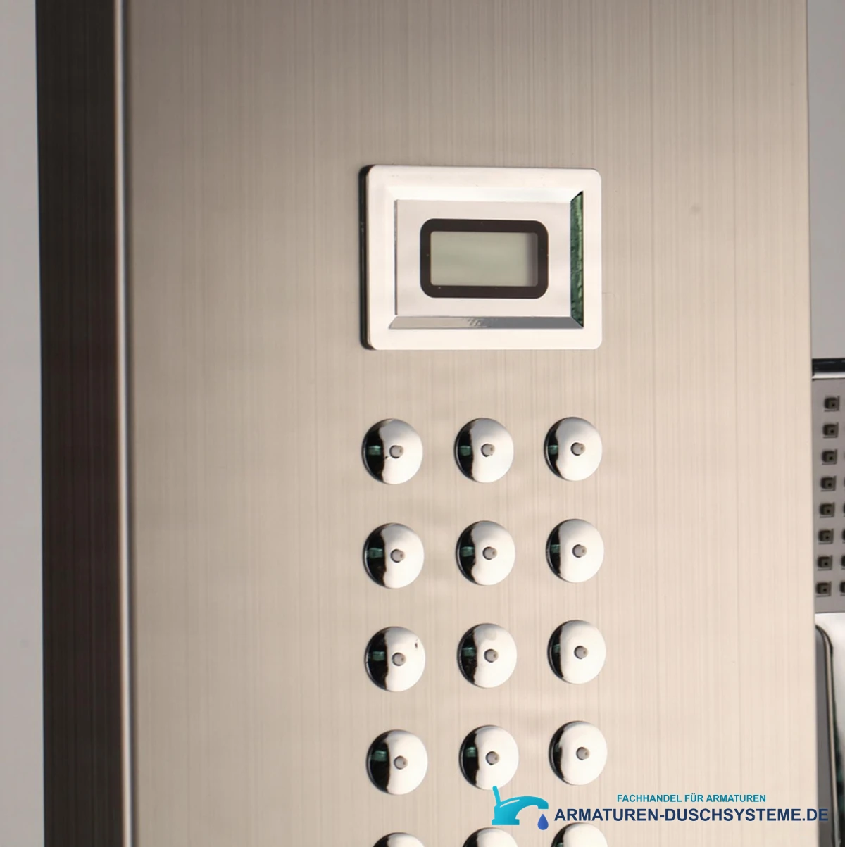 Thermostatisches Eck-Duschpaneel TP1912L in gebürsteter Silberoptik