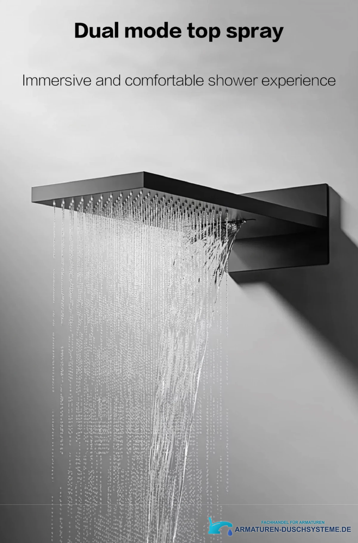 Spezifikationen zum Duschsystem ELITE EDITION BCS1050: Kopfbrause mit zwei Strahlarten