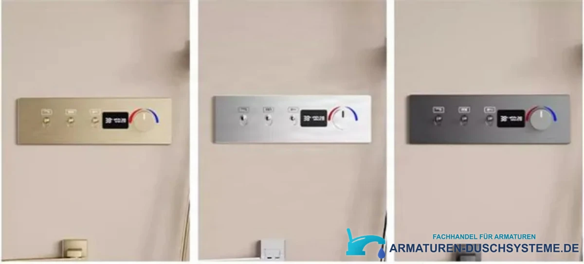 Thermostatisches Duschsystem BCS1698 in Varianten: Goldfarben, Silberfarben und Dunkelgrau