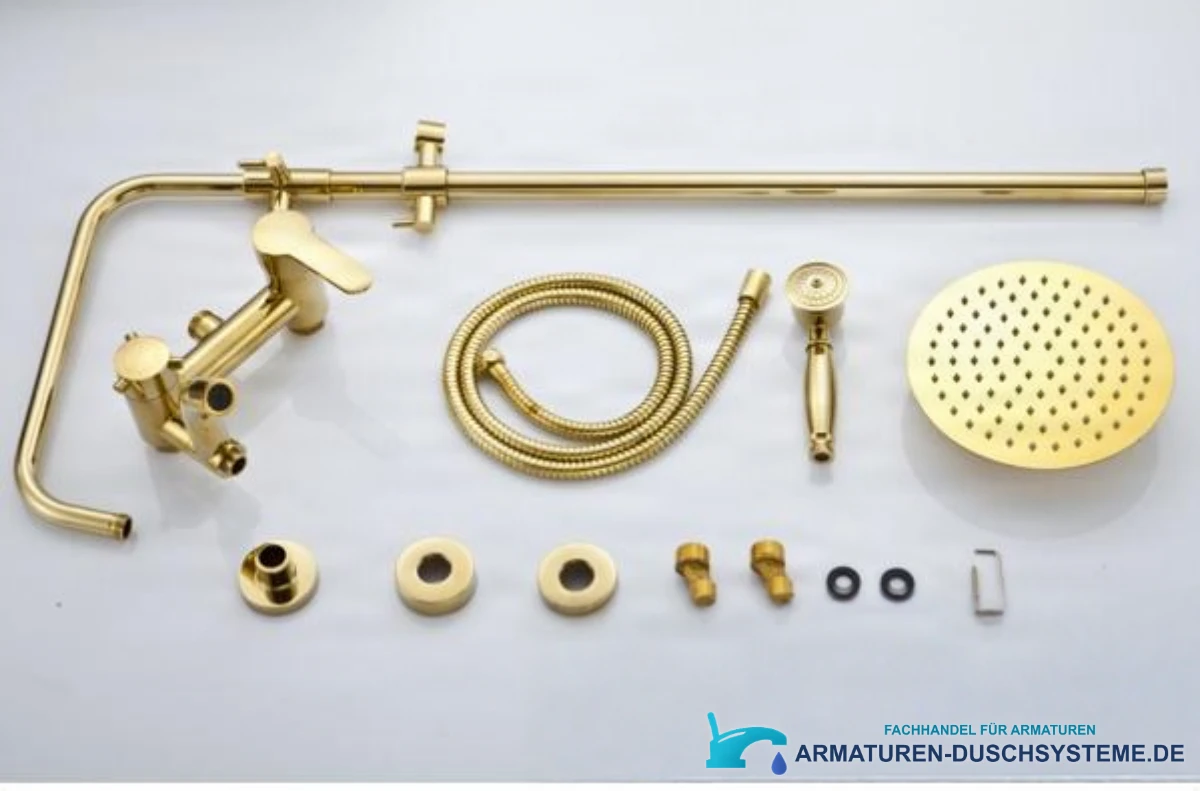 Goldfarbenes Duschsystem NSG05783 mit glänzender Oberfläche