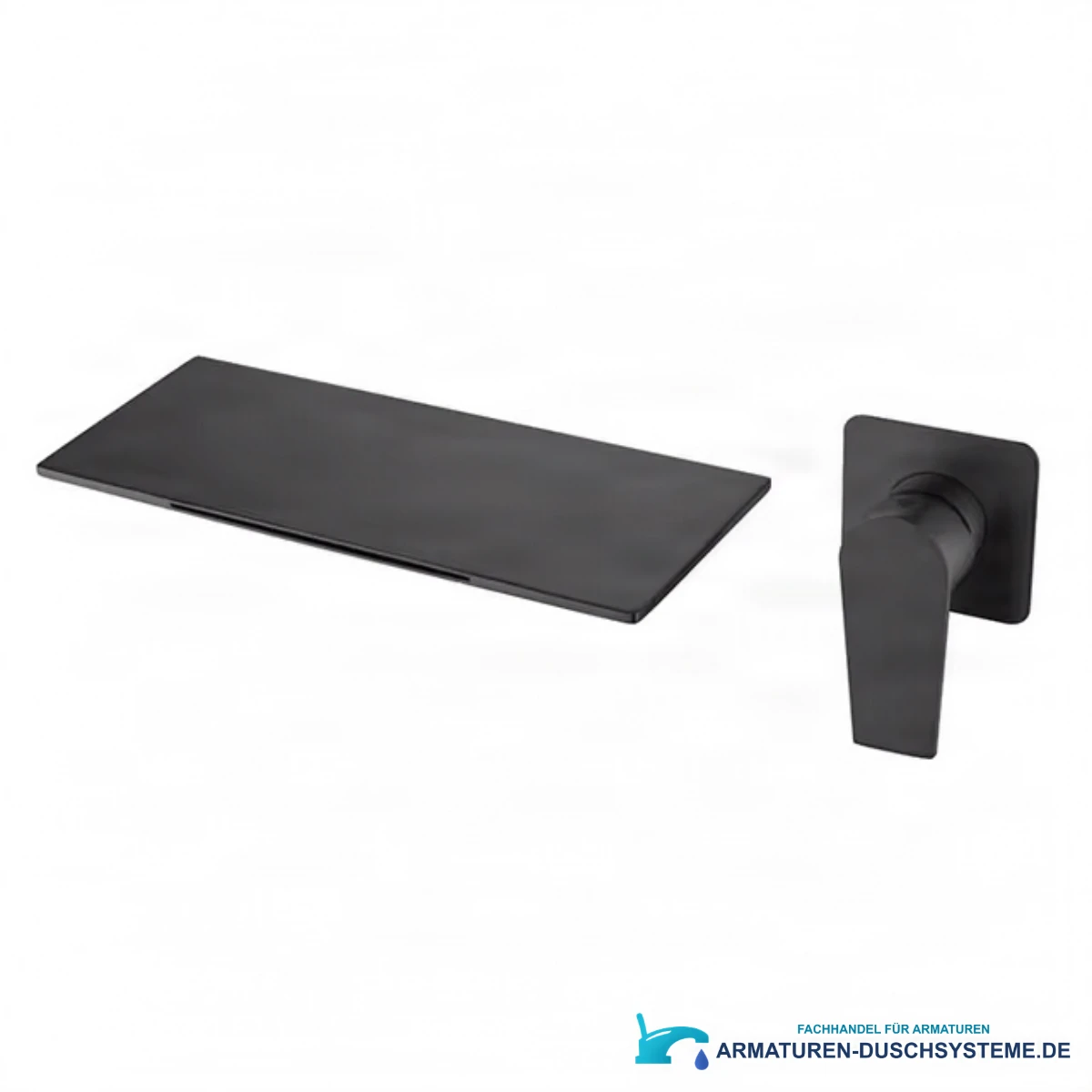 Wand-Wasserfallmischer BSW1722 mit separatem Hebel in mattem Schwarz