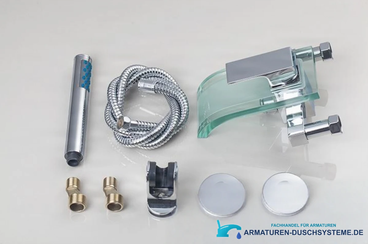 Wand-Badewannenarmatur EYN SAK4783 — Set mit Handbrause, Schlauch und Anschlüssen