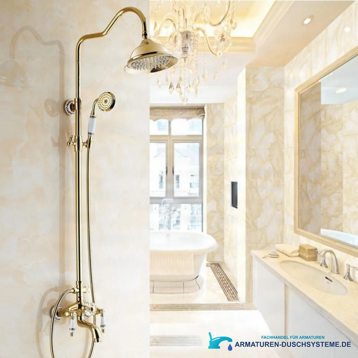 Duschpaneel „mit Diamant“ NTG40422 in glänzendem Gold