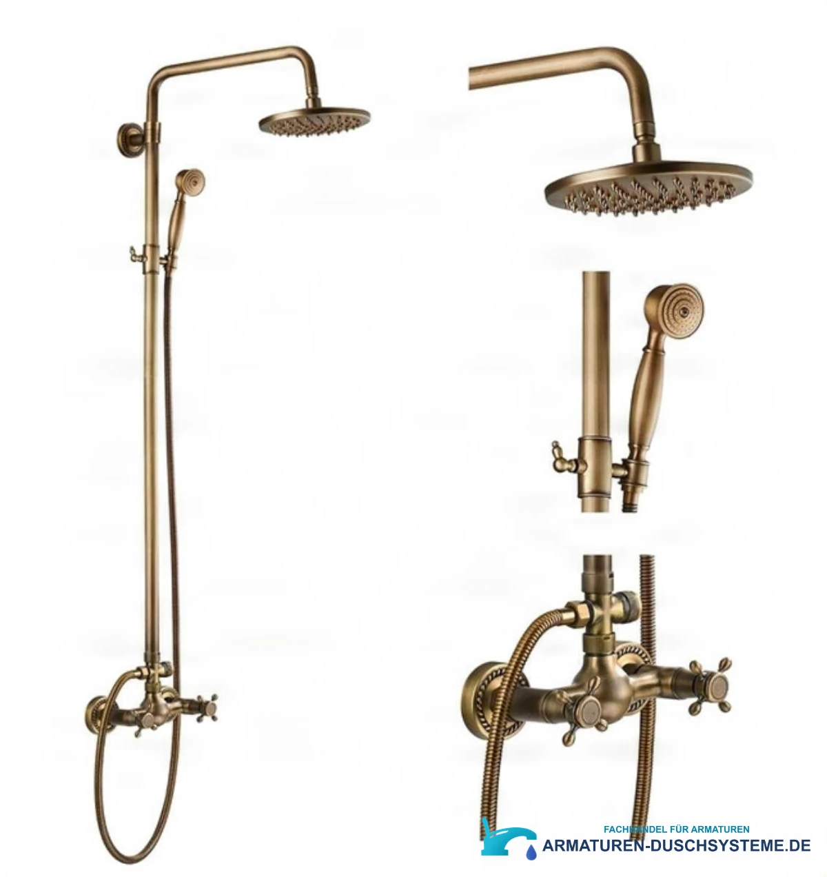 Duschsystem TN1700 – Kopfbrause, Handbrause und Zweigriffarmatur