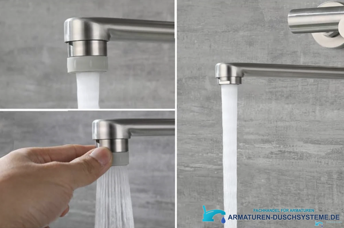 Wand-Küchenarmatur EYN WK1124 in gebürsteter Edelstahloptik