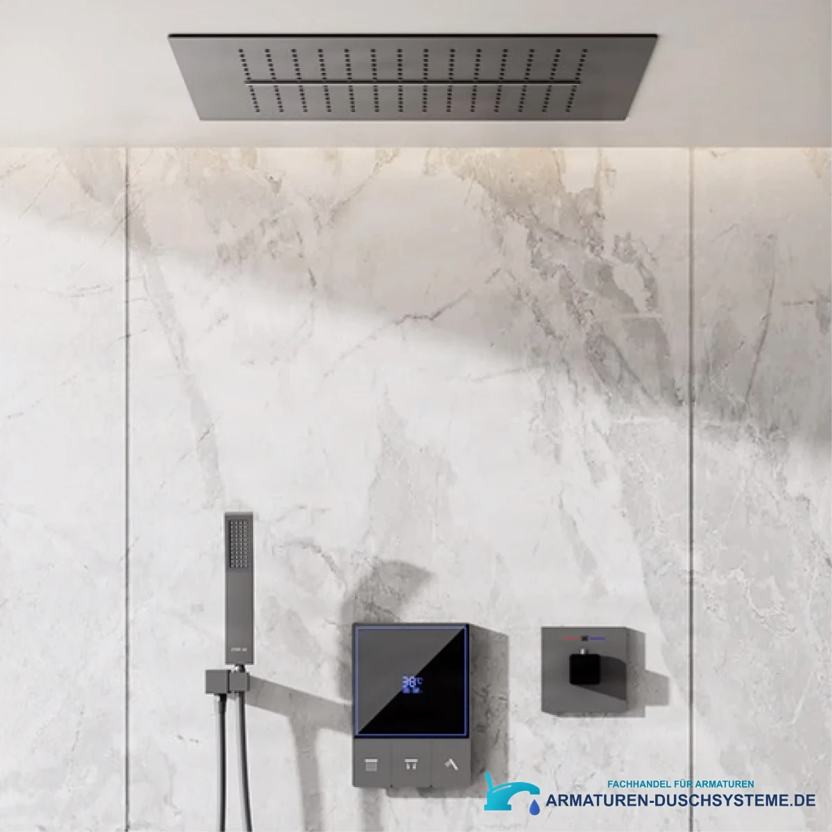 Unterputz-Duschsystem ELITE EDITION mit Thermostat BCS1721 in Gunmetal-Grau