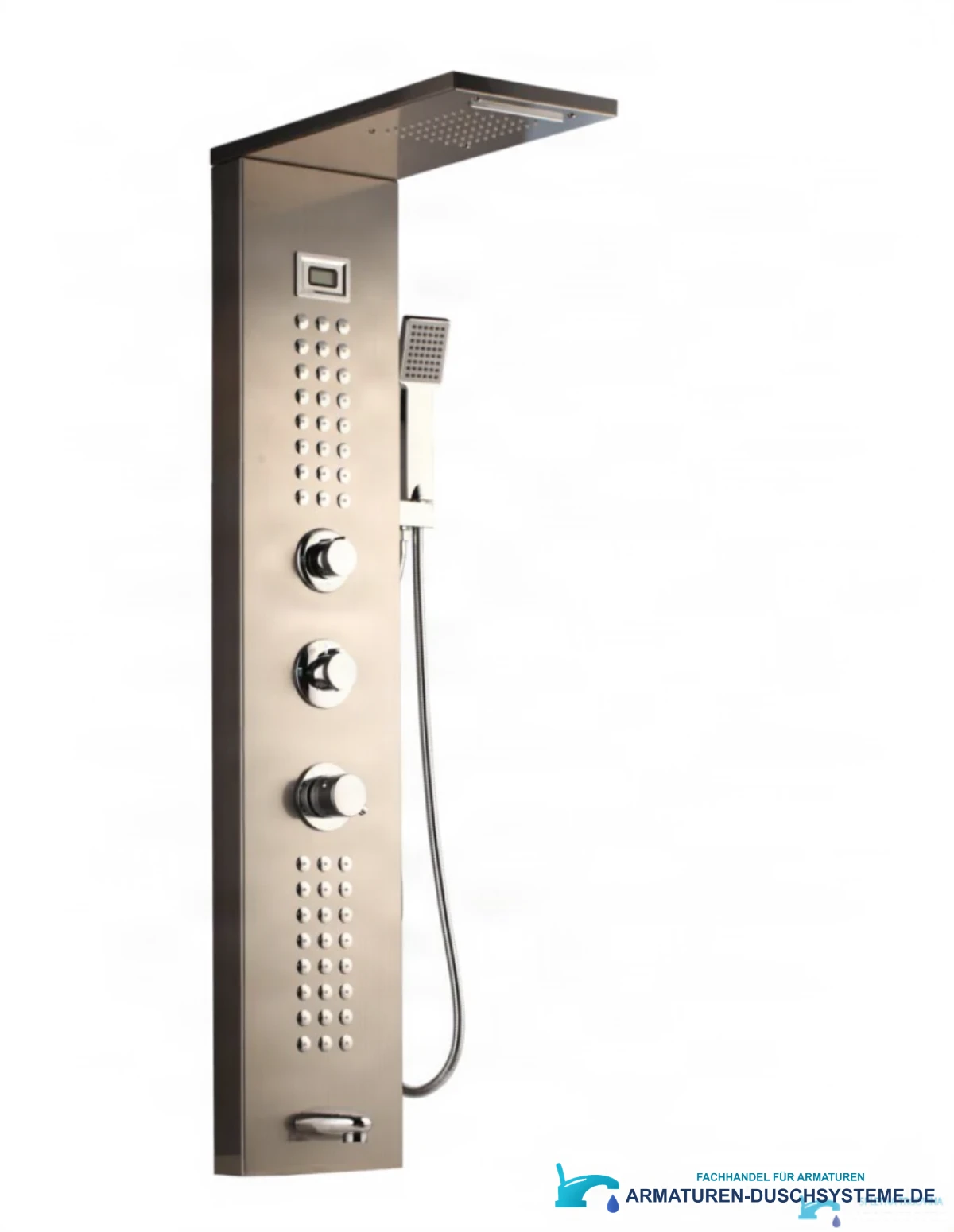 Thermostatisches Eck-Duschpaneel TP1912L – Gesamtansicht mit Massagedüsen