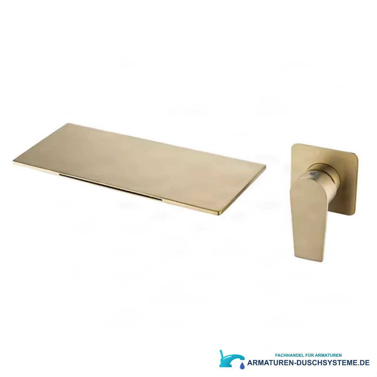 Wand-Wasserfallmischer BSW1722 mit breitem Auslauf in gebürstetem Gold