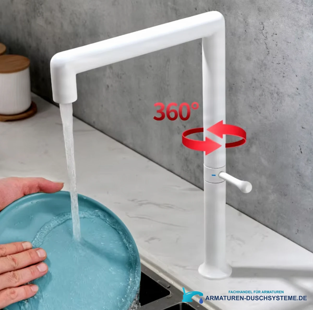 Küchenarmatur für Spülbecken KF1044 in mattem Weiß