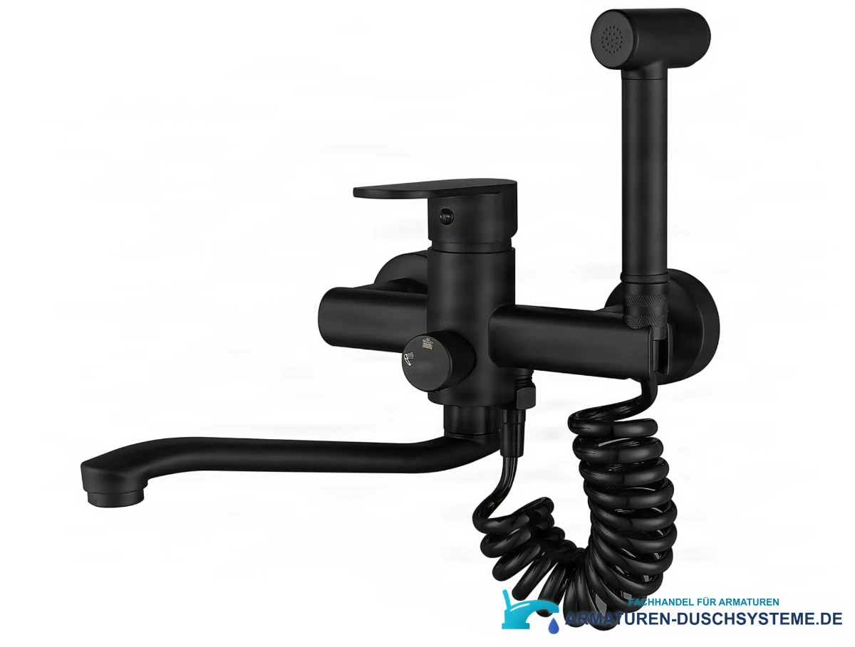 EYN Wand-Küchenarmatur WK1124 mit Schwenkauslauf und Handbrause