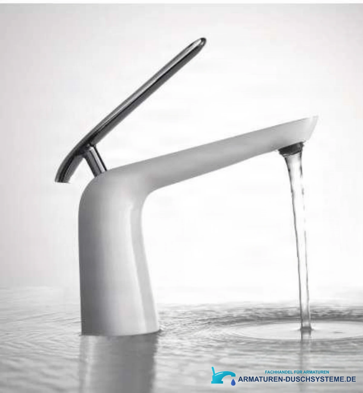 Weiße Badarmatur für Waschbecken und Bidet woo-6963 in Mattweiß