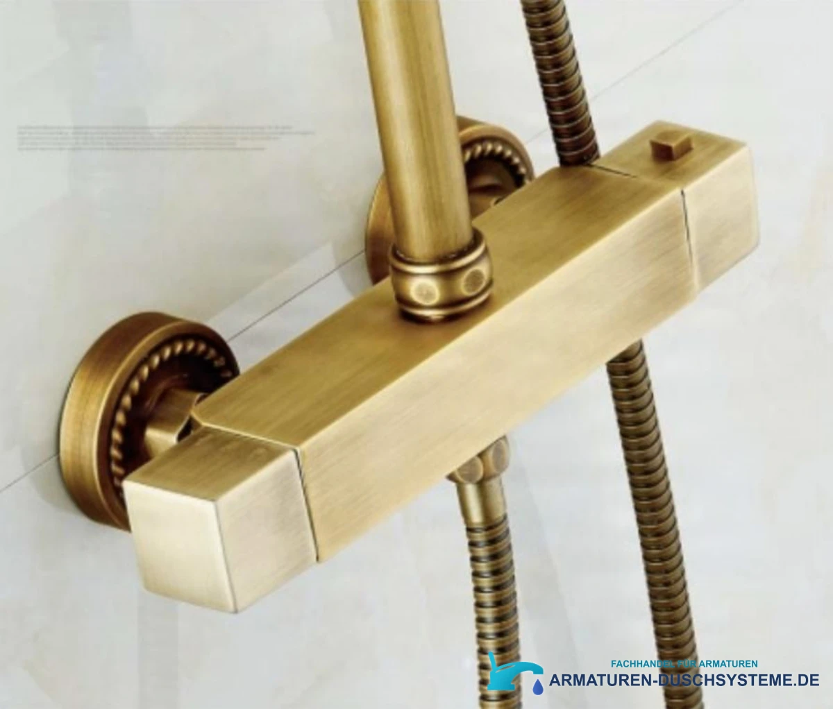 Antike Thermostat-Duscharmatur EYN ATS1206 in gebürstetem Messing
