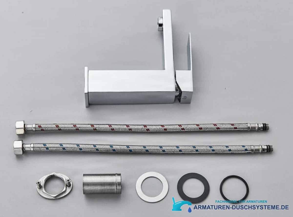 Badarmatur BS1103 mit Anschlussschläuchen und Montageteilen