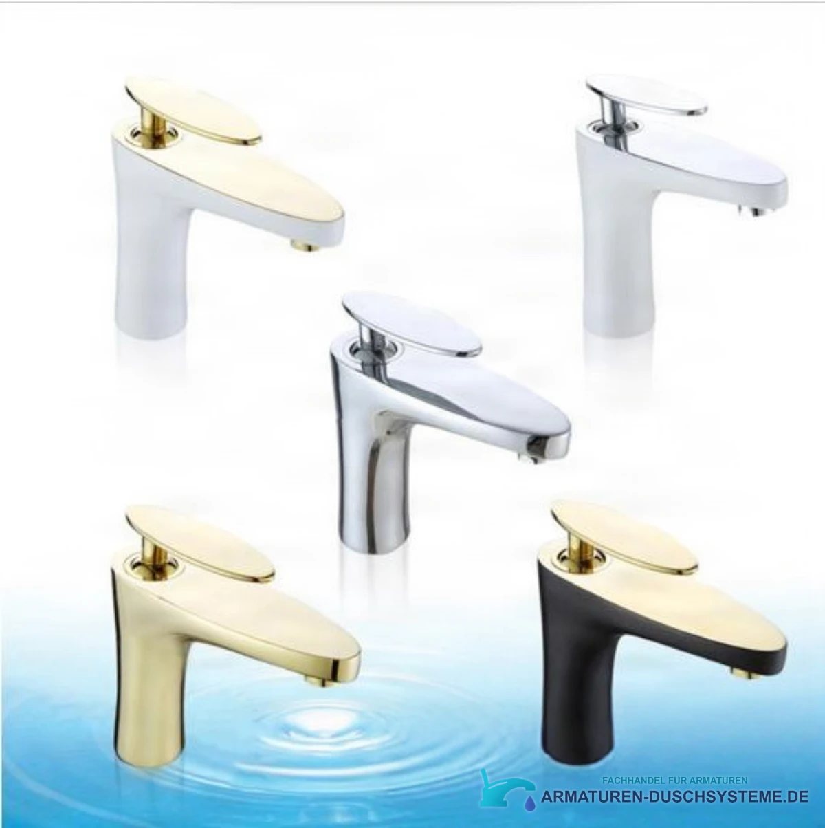 Bad- und Sanitärarmatur KP2353 in Weiß-Gold, Weiß-Chrom, Chrom, Gold und Schwarz-Gold
