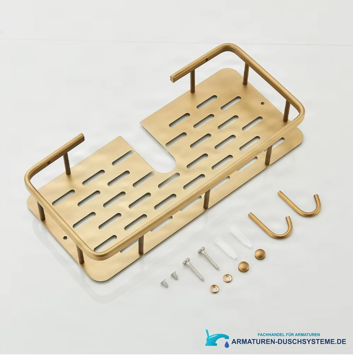 Aufputz-Duschsystem BSE1241 — passende Duschablage mit Haken und Montagematerial