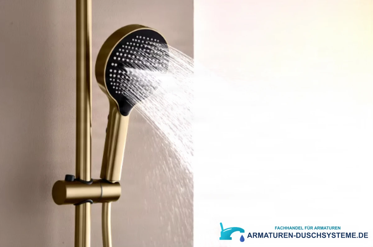 Thermostatisches Aufputz-Duschset ELITE EDITION mit LED-Anzeige BSE1420 in gebürstetem Gold