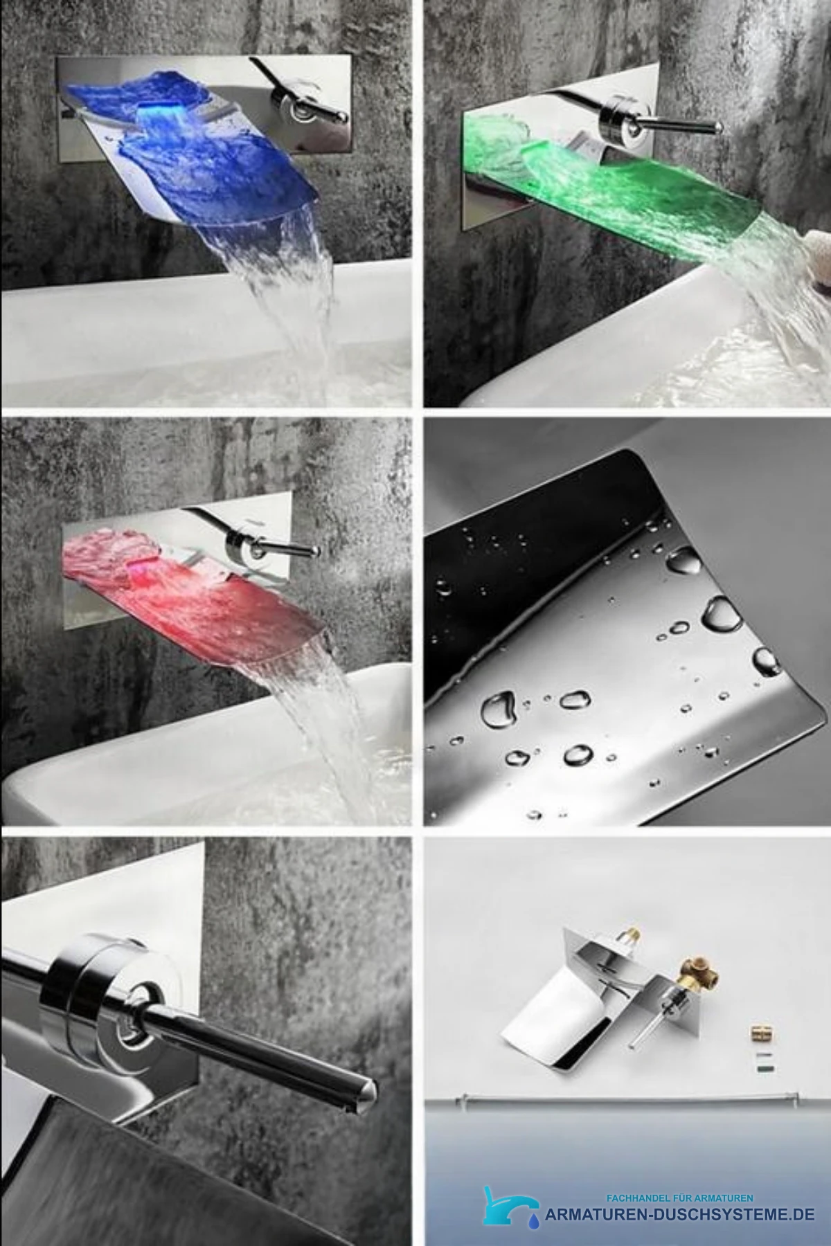 Merkmale der LED-Wandarmatur EYN SK 0559 woo-1532: blaues, grünes und rotes Licht