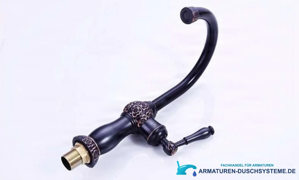 Schwarze Armatur für Aufsatzwaschbecken BK3242 in mattem Schwarz