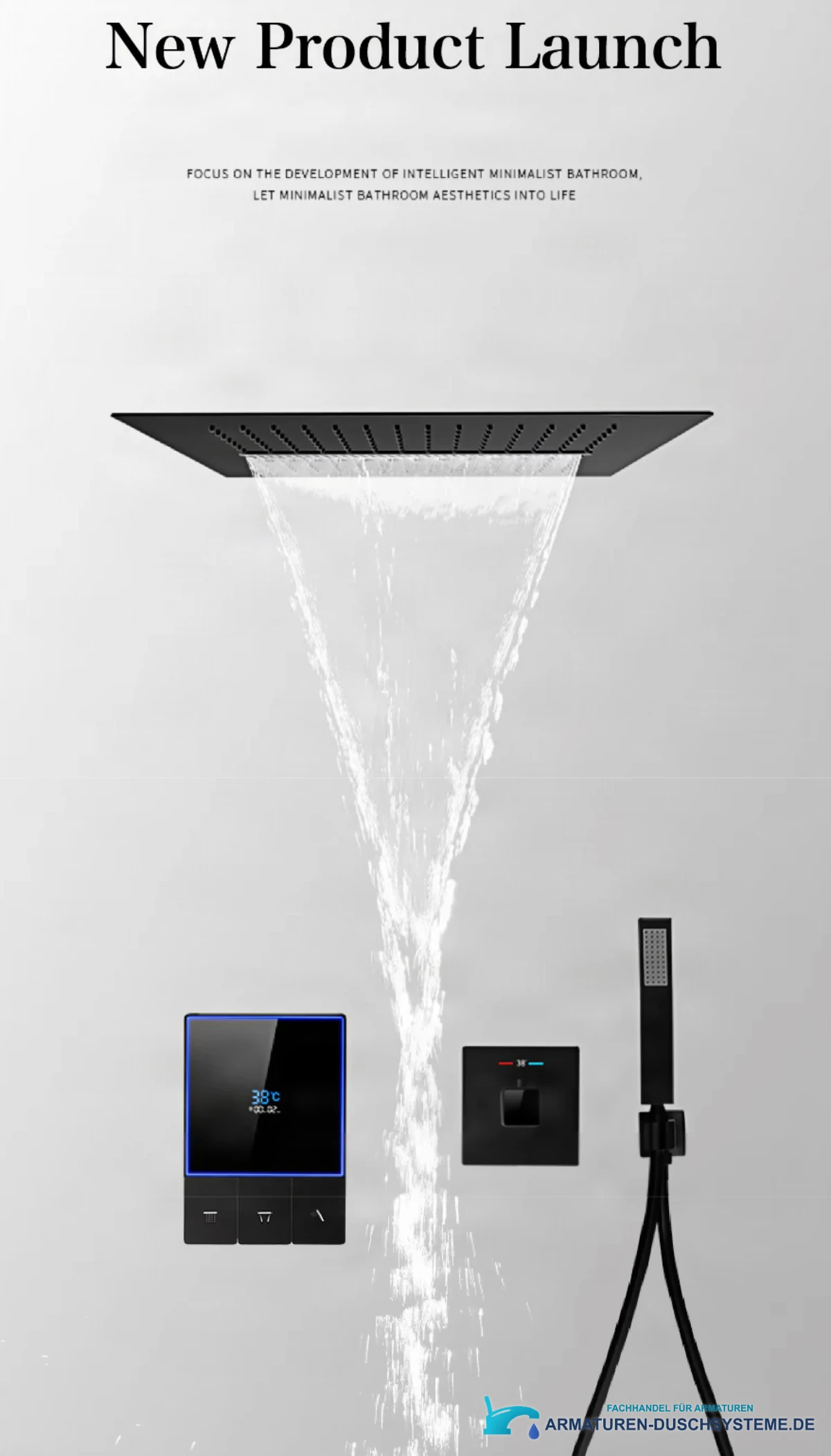 Spezifikationen Unterputz-Duschsystem ELITE EDITION BCS1721: Wasserfallstrahl und Handbrause
