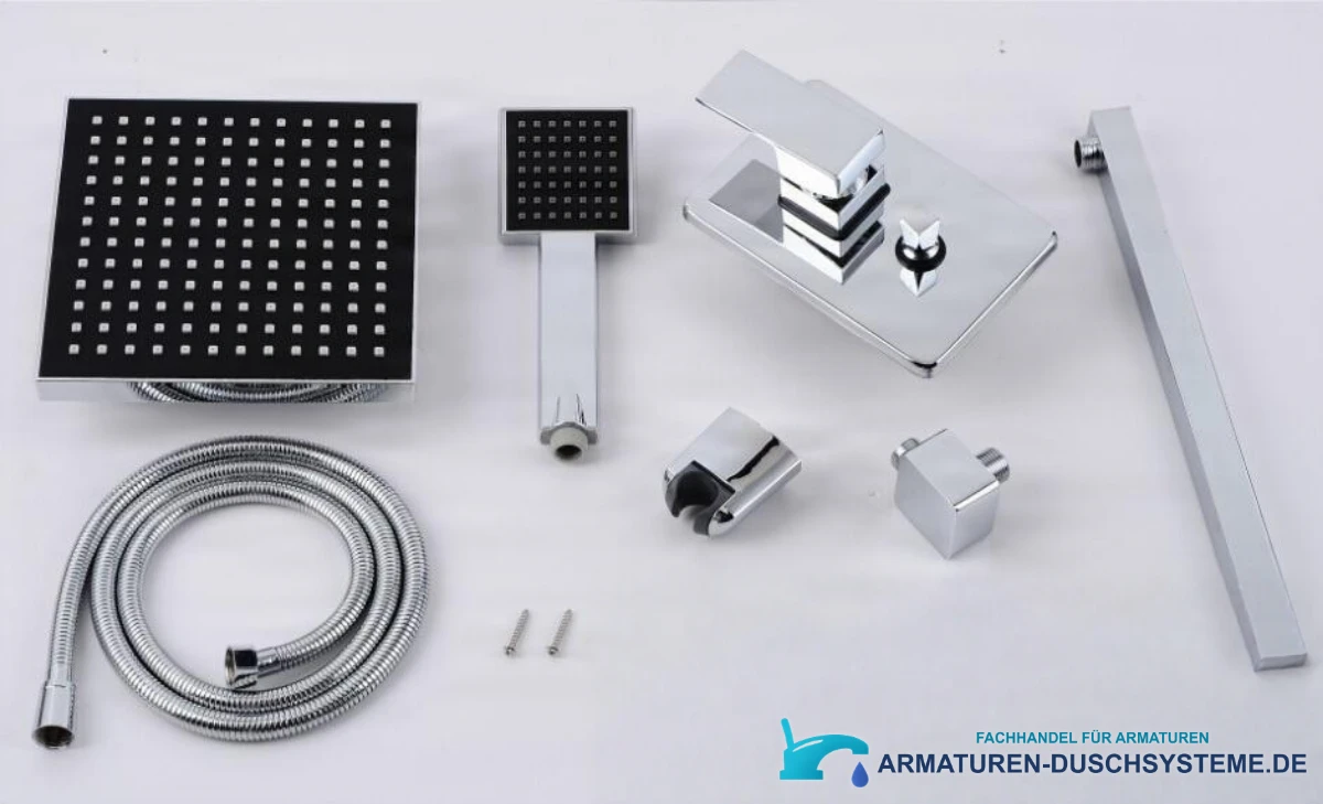 Unterputz-Duschsystem EYN PT77075 — Set mit Kopfbrause, Handbrause, Armatur und Zubehör