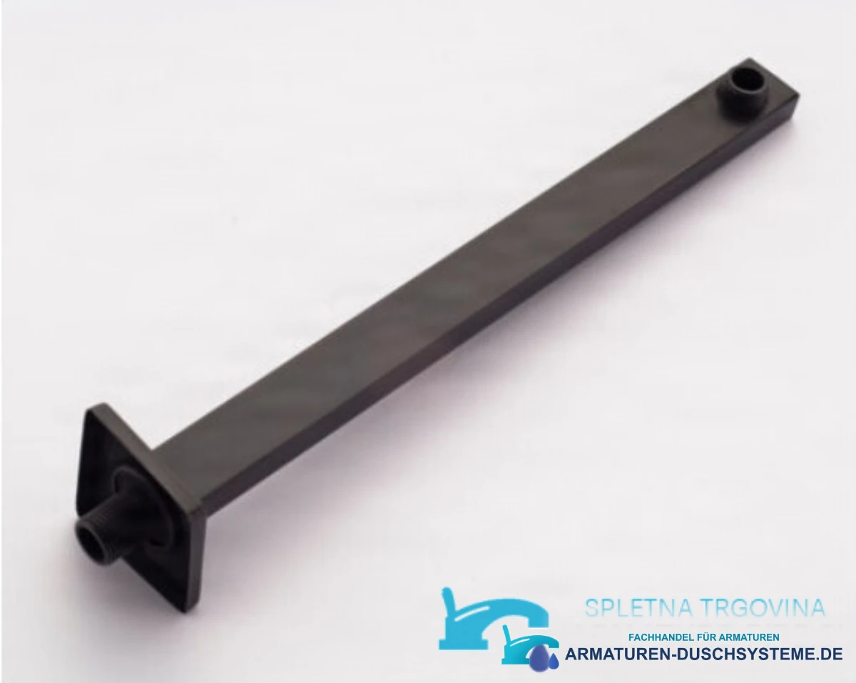 LED-Unterputz-Duschsystem PT12109 mit eckigem Wandarm in mattem Dunkelbronze