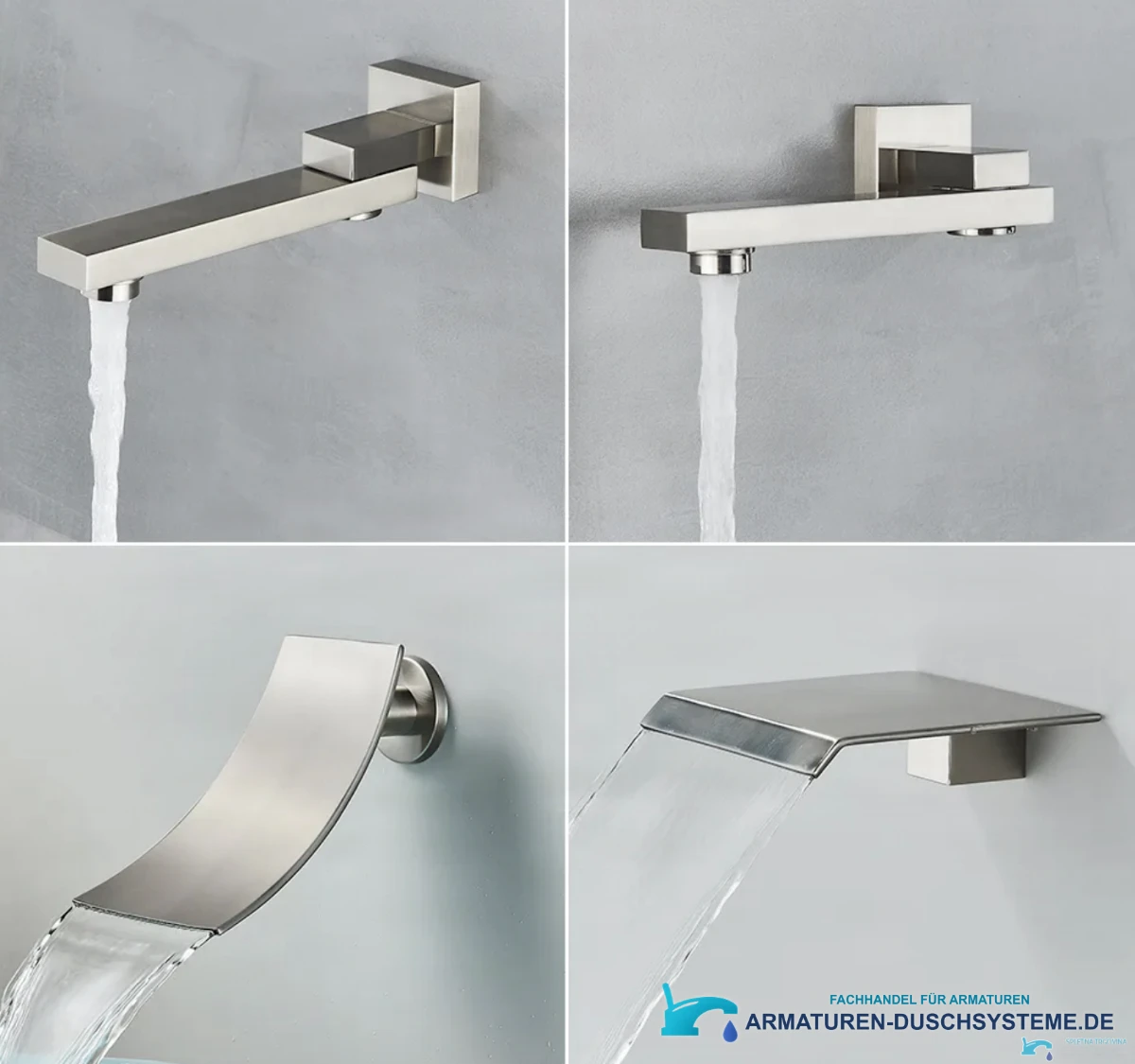 Unterputz-Duschpanel aus Messing PT04042 in gebürsteter Silberoptik