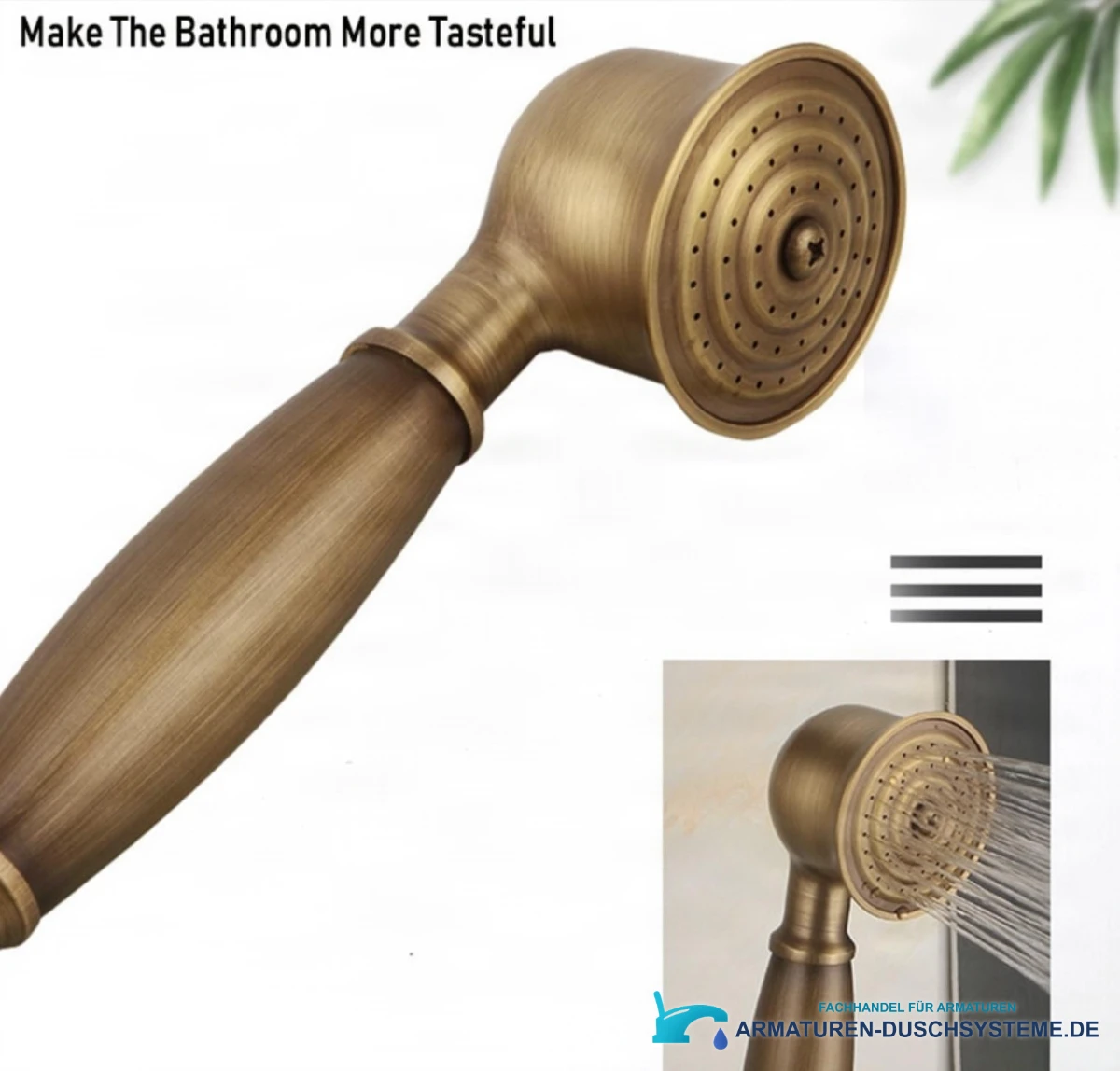 Details des Antik-Duschsystems EYN ATS1206: Handbrause mit konzentrischen Düsen
