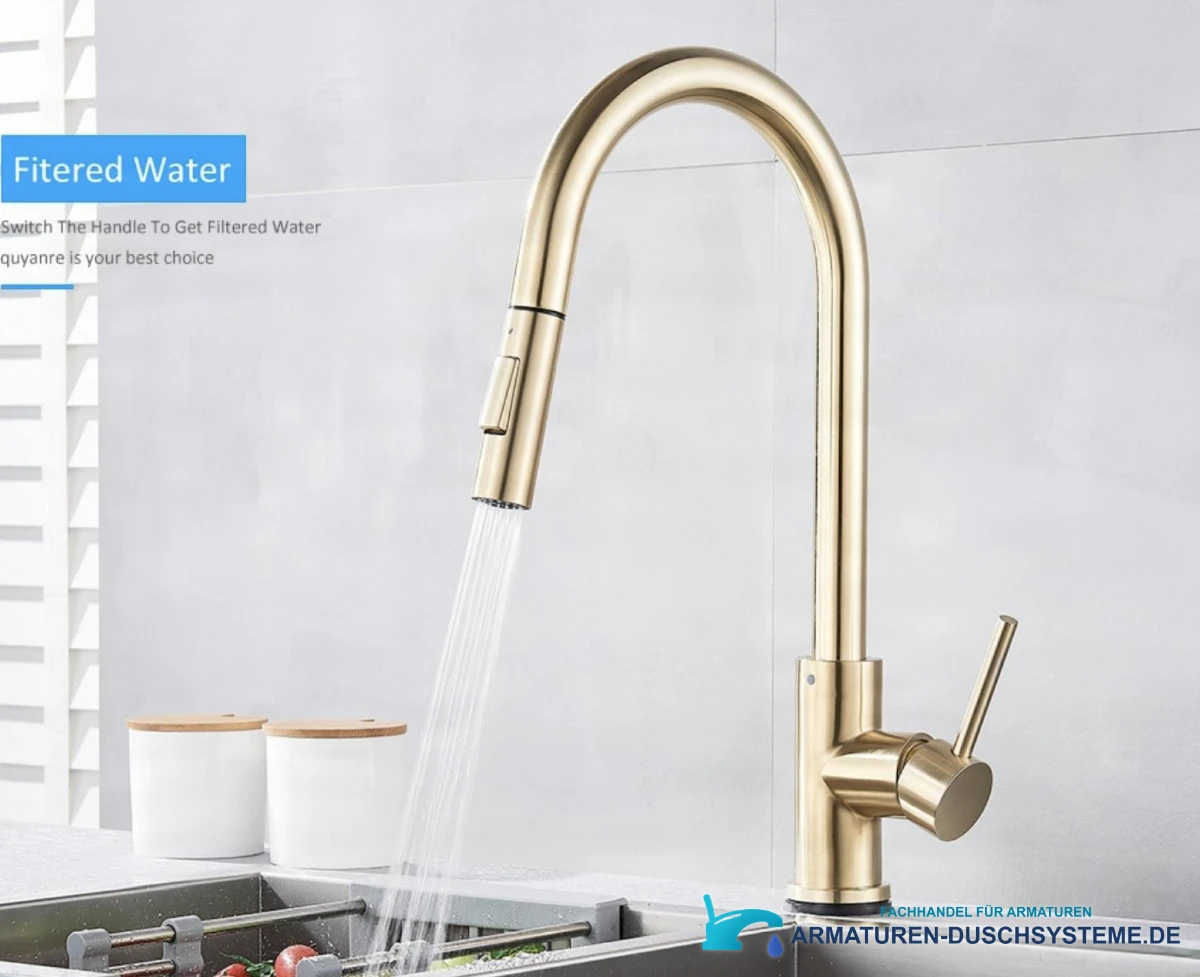 Goldene Küchenarmatur mit Touch-Funktion GK1218 in satinierter Goldoptik