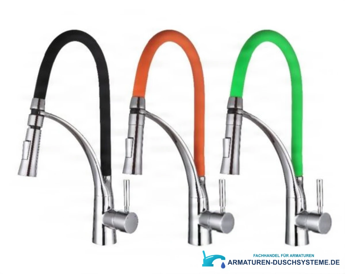 Küchenarmatur EYN KC46919 in Varianten: Schwarz, Orange und Grün