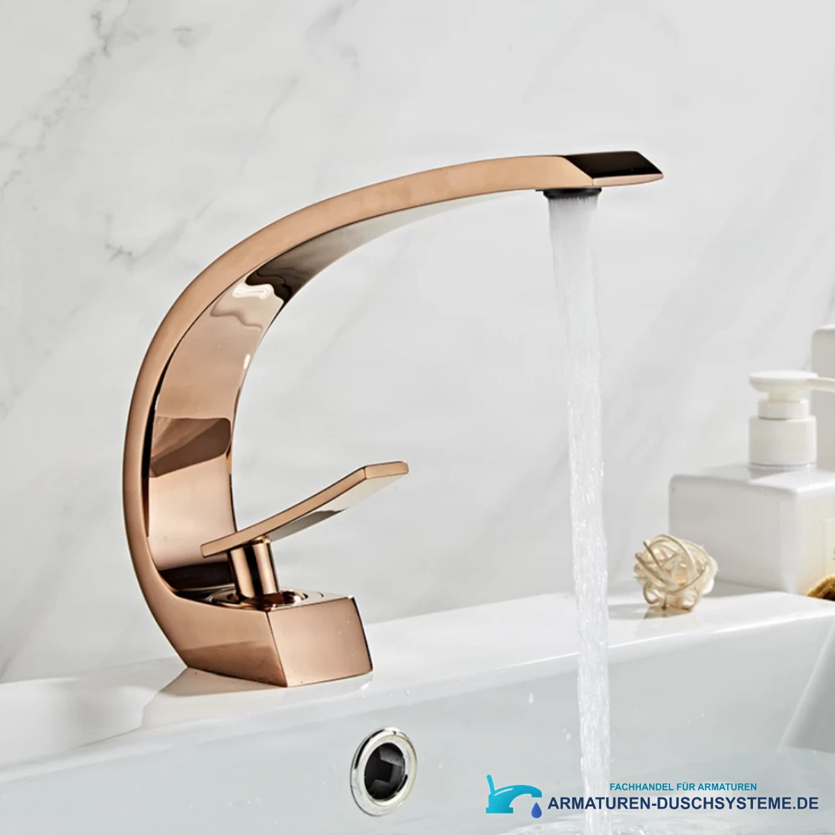 Sehr moderne Waschtischarmatur GB1424-zs in glänzendem Roségold