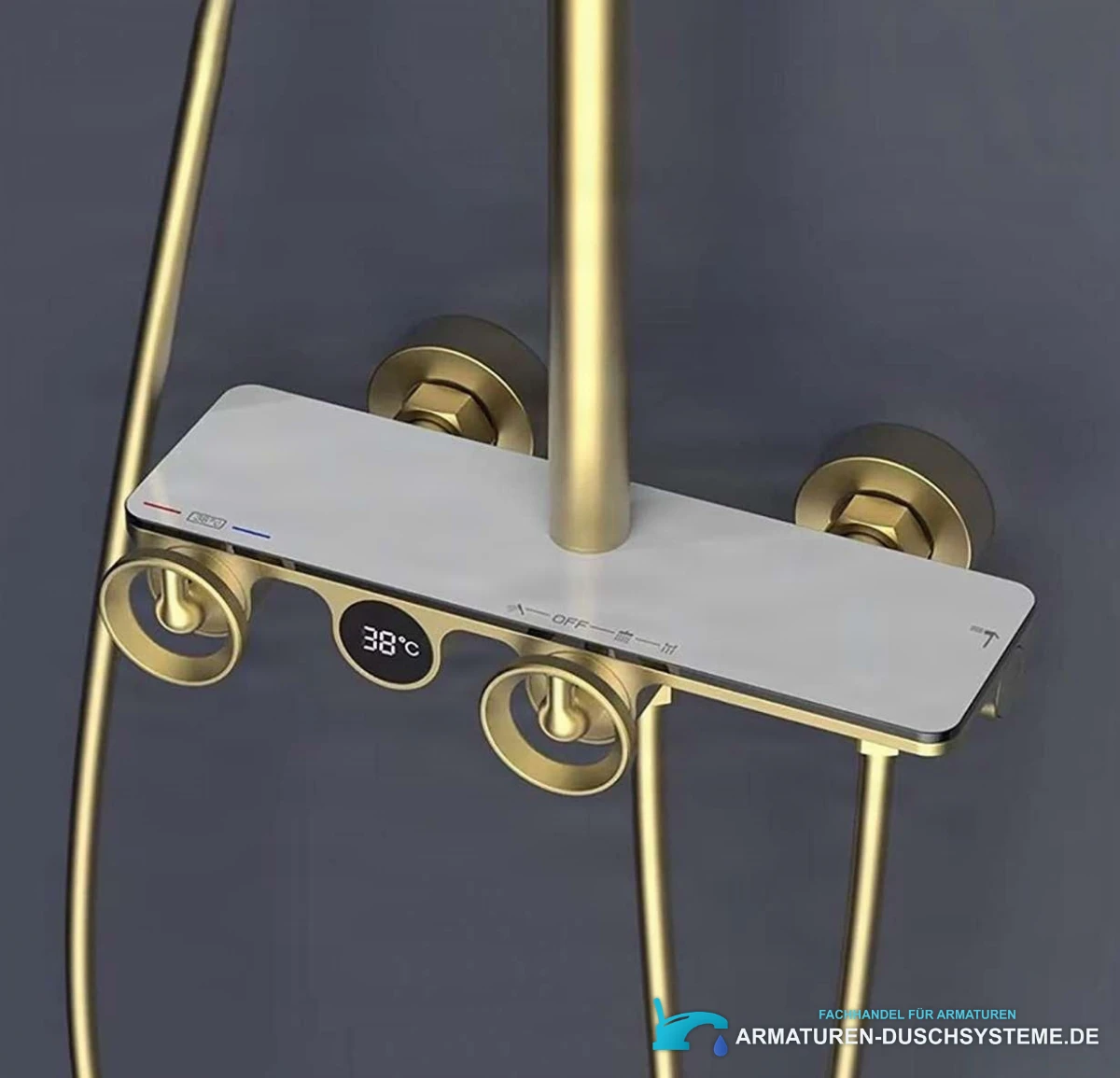Detail digitale Temperaturanzeige Thermostat-Duschsystem ELT1104 in Gold